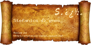Stefanics Ágnes névjegykártya